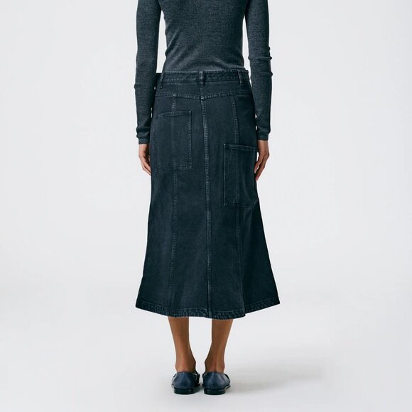 Tibi Black Denim Skirt (size 24 denim sizing) NWOT - Picture 7 of 8